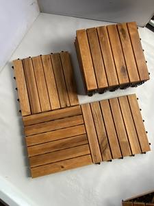 Dalles de terrasse en bois d'acacia contemporaines Viet Wood, finition mate, antidérapantes, imperméables, à pose facile, 12 mm, garantie 5 ans et plus - Product Image 6