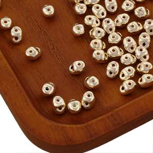 Cuentas Espaciadoras con 2 Agujeros, Forma Personalizada y Cuentas de Madera de Colores, Hechas a Mano, Producto Indio - Product Image 2