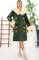 Fabricants de vêtements pour femmes personnalisé dames hiver fourrure doudoune et manteaux nouveauté Suzani Robe longue broderie