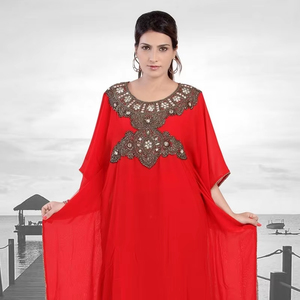Kaftan islámico marroquí moderno para mujer Vestido de playa largo hasta el suelo con mangas largas transpirables ODM Supply - Product Image 1