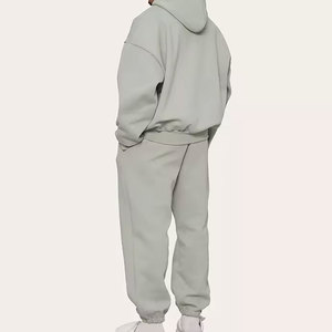 Survêtement d'été en éponge 100% coton pour vêtements de sport et survêtements de course deux pièces pour hommes à vendre - Product Image 6
