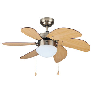 Ventilateur de plafond en bois à 6 pales, 2xE27, 82cm (GSC 300005076) - Product Image 1
