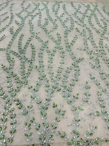 Meilleur prix 100% Polyester tissu perlé de luxe avec Zircon fait à la main fournisseur indien vêtements faisant tissé et motif de maille - Product Image 2