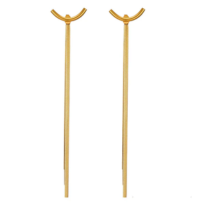 Lady's Elegant Gold-Plated Long Drop Earrings Fashionable Accessory - Product Image 4