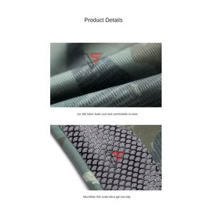 Matériau de gant de cycle demi-doigt d'été de qualité supérieure utilisé tissu extensible en polyester imprimé camouflage, cuir synthétique, silicone - Product Image 6