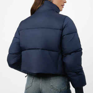 Custom Women <b>Cropped</b> Puffer <b>Jacket</b> Winter Zip up Short Padded Down Coat Outwear Fashion Crop Puffer <b>Jacket</b> - Product Image 6