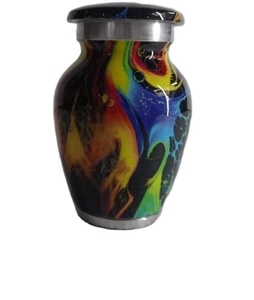 Urna Pequeña para Cenizas Humanas-Mini Urnas de Cremación Artesanales para Cenizas-Urna Perfecta para Hombres y Mujeres (Multicolor Tie Dye Small) - Product Image 1