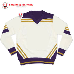 Custom Omega Acrylic Embroidered <b>Cardigan</b> Fraternity High Quality Greek Psi Men Breathable <b>Cardigan</b> Sorority Sweater - Product Image 1
