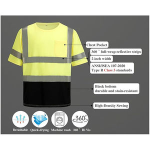 Camisetas de Seguridad Reflectantes de Alta Visibilidad de la Mejor Calidad, Material de Primera, Unisex, Venta en Línea, Hechas en Pakistán - Product Image 3