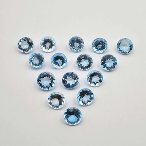 Topacio Azul Cielo Natural de Calidad AAA, Corte Radiante Redondo Facetado, 6x6 mm, Gema Suelta para Fabricación de Joyas, Venta al por Mayor - Product Image 1