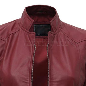 Chaqueta de Cuero para Motocicleta para Mujer, Chaqueta de Cuero para Motocicleta con Cremallera para Mujer, Uso en Invierno, a la Moda, en Venta - Product Image 4