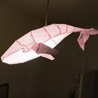 Lampe en papier à suspendre DIY, lampe créative en forme de baleine, kit de bricolage en papier pré-découpé, artisanat en papier 3D pour cadeau d'enfant, décoration suspendue