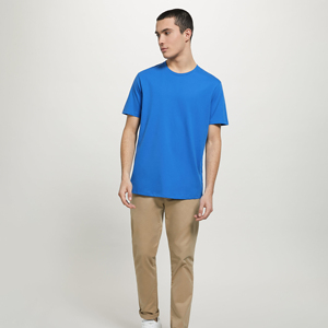 Camiseta de hombre 100% algodón, cuello redondo, diseño moderno, corte ajustado, camisetas sólidas para hombre, camisetas de manga corta con cuello redondo para hombre - Product Image 1