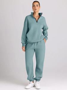 Ensemble de jogging à capuche et pantalon à manches longues pour femmes pour les sports de mode ou la salle de sport tenue deux pièces avec col à capuche - Product Image 2