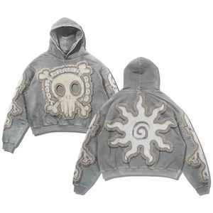 Alta calidad 500 Gsm hombres algodón grueso pesado francés Terry pulóver Sudadera con capucha bordada de gran tamaño polar gota hombro invierno - Product Image 1