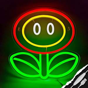 Lampe en verre Mario Glass Neon Fire Flower - Product Image 1