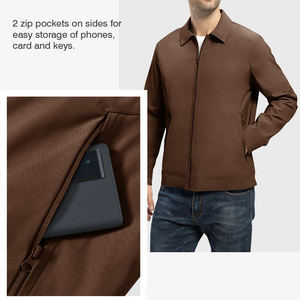 Veste imperméable légère à logo personnalisé de dernière génération en gros pour hommes, veste coupe-vent zippée, vestes d'hiver - Product Image 5