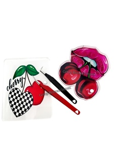 Tuile à cils en acrylique durable de haute qualité avec motif cerise et aimant pour extension de cils, pince à cils, tuile à cils personnalisée disponible - Product Image 4