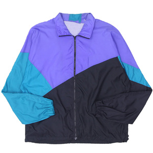 Chaqueta Cortavientos Personalizada Estilo Vintage Años 80 y 90 para Hombre, con Bloques de Color, 100% Poliéster, Impermeable, con Cremallera, Informal, para Exteriores - Product Image 1