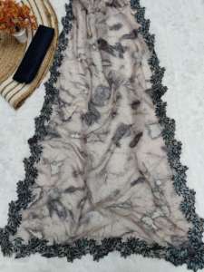 Nouvelle soie d'organza de qualité supérieure avec travail de pallu de ver de croix de broderie et partout saree butta de diamant Swarovski - Product Image 4