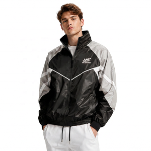 <b>Men's</b> Track <b>Jackets</b> Lightweight Full Zip Color Block Windbreaker Casual Outdoor Custom Logo Bulk Wholesale Supply <b>Men's</b> <b>Jackets</b> - Product Image 5