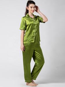 Nuevo Pijama de Otoño de Seda de Dos Piezas con Cuello Vuelto Largo para Mujer Ropa de Descanso Pijama Femenino - Product Image 2