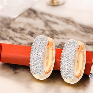 Glamorous Diamond Shine 0.50Ct Lab Grown Diamond Lujoso aro Pendiente en oro de 14K Venta al por mayor OEM - Product Image 1