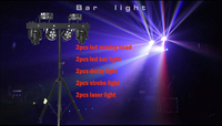 Profesional portátil Dj luces Disco Dj equipo Gig Bar Rgbw doble cara cabeza móvil Led Par Bar iluminación de escenario con soporte