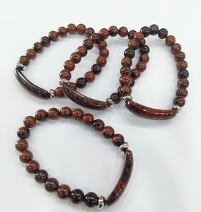 Vente en gros 8mm pierre naturelle acajou obsidienne perles de cristal Bracelets faits à la main bijoux de mode Bracelet pour femmes hommes amoureux - Product Image 6