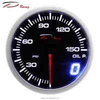 52mm voiture jauge de pression d'huile analogique numérique blanc ambre LED électrique double vue ensemble moteur pas à pas course Auto jauge