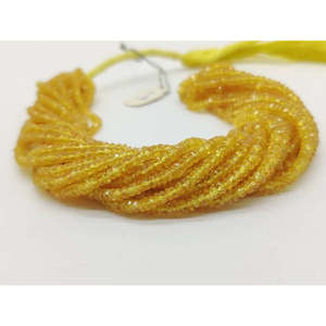 Cuentas facetadas de zafiro amarillo de 2.5-3.5 mm, corte brillante, piedras preciosas minerales, cuentas de rubí de 8 mm de altura - Product Image 4