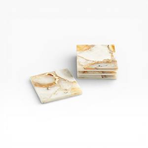 Posavasos de Ágata Natural en Rodajas Grises y Marrones con Forma Orgánica y Acabado Pulido para una Decoración de Mesa Artística y Lujosa - Product Image 2