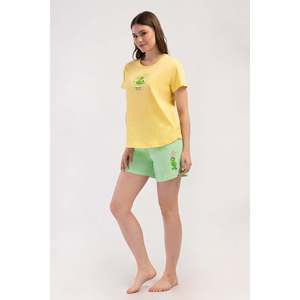 Ensemble haut et bas pour femme - Col rond, manches courtes, coupe ovale - SARI - SARI - Product Image 1