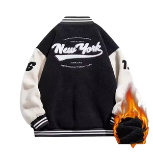2025 hiver personnalisé en gros luxe épais polaire laine cuir basket-ball Letterman Varsity veste femmes et hommes - Product Image 6