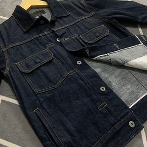 OEM pour veste coupe-vent en toile de tissu japonais selvedge pour homme, décontractée, moto, col montant, logo frontal - Product Image 3