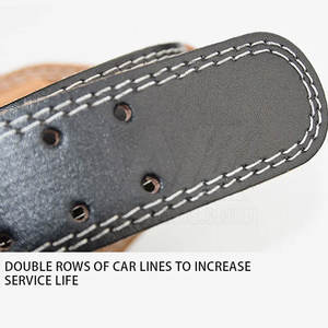 Cinturón de levantamiento de pesas de piel de vaca resistente y recto con logotipo personalizado, soporte de espalda para entrenamiento de gimnasio Unisex, cinturón de levantamiento de pesas - Product Image 4