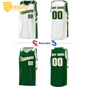 เสื้อบาสเก็ตบอลผ้าโพลีเอสเตอร์เย็บตะเข็บตาข่ายเสื้อกล้ามใส่เล่นบาสเก็ตบอลมีตัวเลขแบบระเหิดออกแบบได้ตามต้องการ - Product Image 2