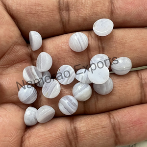 Ágata de encaje azul natural, cabujón redondo de 5x5mm, todos los tamaños disponibles, parte posterior plana, fabricación de joyas, piedras preciosas sueltas - Product Image 3