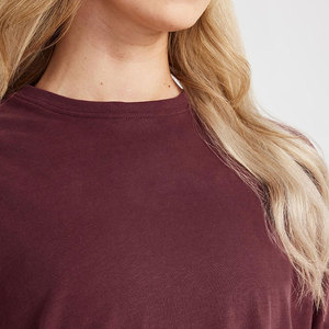T-shirt pour femme à épaules tombantes en coton épais de qualité supérieure, style décontracté, vente en gros directe usine - Product Image 6
