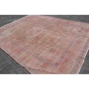 Turkish 9.8x12.1 ft Rug, Vintage Rug, <b>Red</b> Camouflage Rug <b>Wool</b> - Product Image 2
