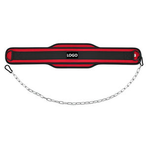 Ceinture de musculation avec chaîne en acier, ceinture de fitness en nylon pour exercices de musculation, ceinture lestée pour tractions et dips avec logo personnalisé - Product Image 3