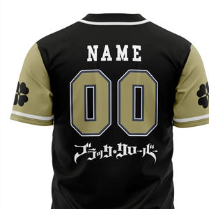 Camiseta de Béisbol Negra Personalizada, Transpirable, Talla Grande, Absorbe la Humedad, con Botones Negros y Dorados, Uniforme de Equipo Bordado para Hombre - Product Image 5