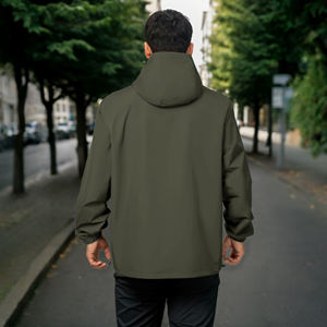 แจ็กเก็ตกันน้ำสำหรับผู้ชาย, แจ็กเก็ตน้ำหนักเบาเสื้อแจ็คเก็ตเดินป่ากลางแจ้งมีฮู้ดและกระเป๋ามีซิป - Product Image 6