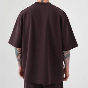 Custom Men Drop Shoulder Heavy Cotton Crew Neck Tee Oversized <b>Applique</b> <b>Patch</b> Embroidery Boxy Cropped T Shirt Men Haus Industries - Product Image 2