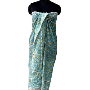 Peso ligero algodón Sarong Sanganeri bloque estampado bufanda, hecho a mano playa cubrir Ups, multicolor mujer bufandas Pareo al por mayor - Product Image 3