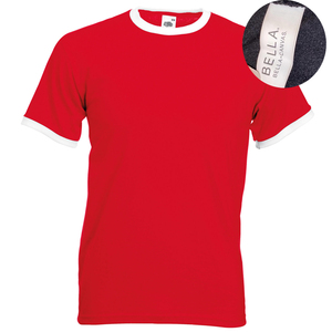 Camiseta unisex de tres mezclas con logotipo personalizado Bella Canvas Ringer Heavyweight Crew Neck Shirt con estampado gráfico Ringer T Shirt Men - Product Image 4
