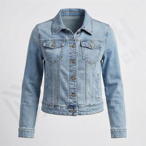 Elegant Women Winter Collar Denim Jacket Loose Short Outerwear Belt Zipper Fashion Stylish <b>Coat</b> High Quality Streetwear Apparel - Product Image 1