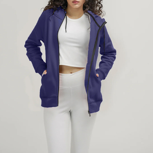 Sudadera con Capucha para Mujer, Elegante, 100% Algodón, Talla Grande, con Cierre, Transpirable, Decorada con Lentejuelas, Logotipo Personalizado en la Parte Delantera, para Invierno y Otoño - Product Image 5