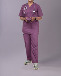 Uniforme Médico de Verano para Mujer, Conjunto de Pantalones Deportivos y Blusa, Transpirable, Elástico, Uniforme de Enfermería, Uniforme Quirúrgico de Hospital, Spandex - Product Image 2
