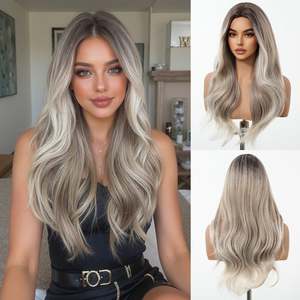 DWY High Quality Ash Blonde Synthetic Lace <b>Wig</b> Chic & Versatile Elegance with Side Part Hairline <b>Short</b> Straight Style - Product Image 2